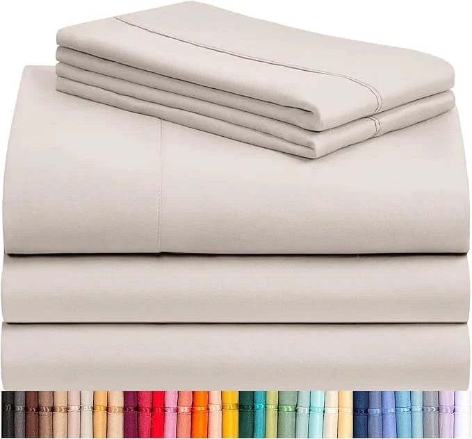 Easy-to-Use LuxClub 5 PC Sheet Set Bed Sheets Deep Pockets 16 quot Eco Friendly Wrinkle Cooling Machine Washable Hotel Bedding Silky Soft – Linen Split King Next-Generation