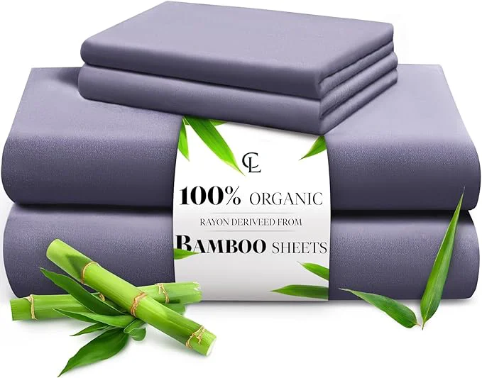 Exceptional LuxClub Full Size Bed Sheets Rayon Derived from Bamboo Cooling Sheets Breathable amp Soft Deep Pocket Up to 16 quot Hotel Luxury Silky Sheets Full Size Set Light Grey Optimized