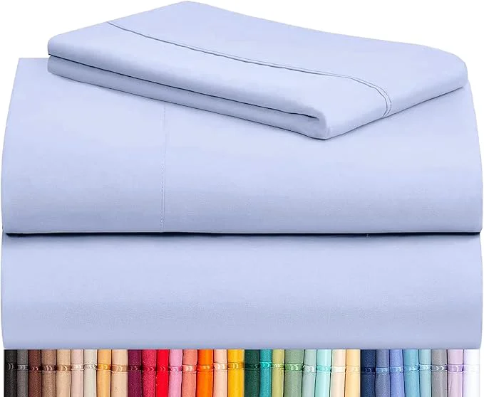 Dependable LuxClub 3 PC Twin XL Sheet Set Deep Pockets Wrinkle Cooling Bed Sheets Hotel Bedding for Women Men Kids amp Teens Includes 1 Fitted Sheet 1 Flat Sheet and 1 Pillowcase-Silky Soft Sky Blue Recyclable