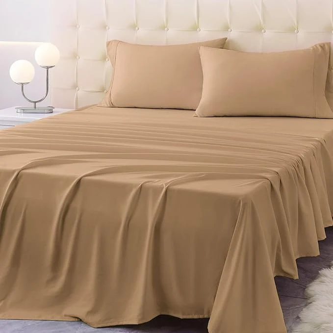 Exceptional Twin Size Bed Sheet Set – 3 Piece Soft Microfiber Sheets with Deep Pockets Cooling Technology and Wrinkle- Pillowcase. Hotel-Quality Durable Bedding Brush Long-Lasting