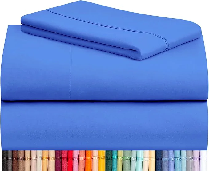 Consistent LuxClub 3 PC Twin XL Sheet Set Deep Pockets Wrinkle Cooling Bed Sheets Hotel Bedding for Women Men Kids amp Teens Includes 1 Fitted Sheet 1 Flat Sheet and 1 Pillowcase-Silky Soft Marine Blue Professional