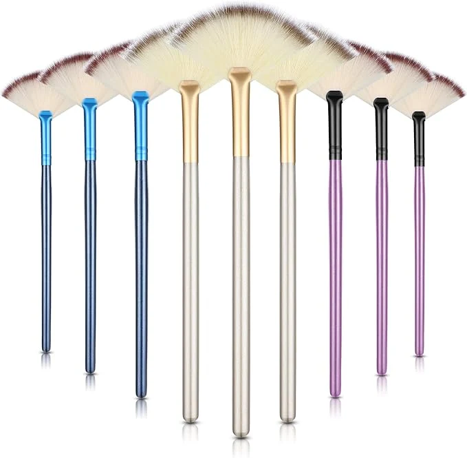 Functional 9 Pieces Facial Fan Mask Brushes Soft Facial Applicator Brushes Tools Classic