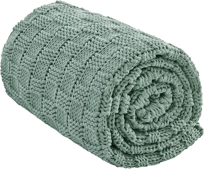 Green Knitted Weighted Blanket Kids No Beads Heavy Blanket 36 x 48” 5lbs Proven