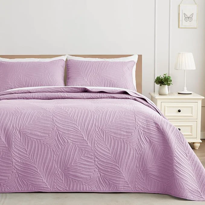 Luxury Exclusivo Mezcla California King Quilt Bedding Set Lightweight Lilac Quilts Functional