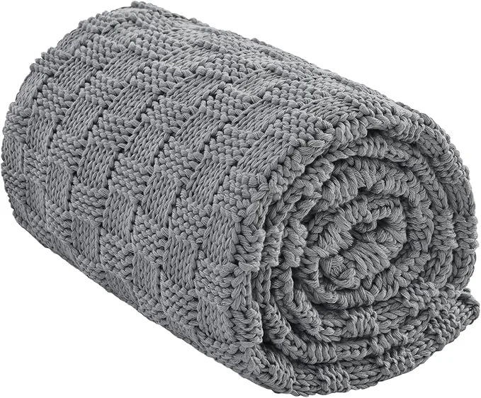 Unique Knitted Weighted Blanket for Adult No Beads Heavy Blanket 48 x 72” 10lbs Eco-Friendly