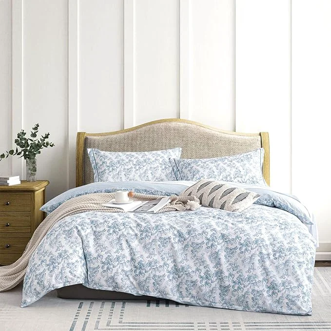 Effective LEMIROE Vintage Cotton Comforter Queen Size 3Pcs Clean