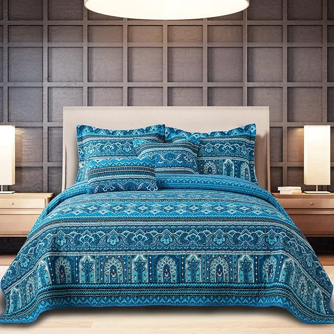 Recyclable BEDIFANY Cotton Quilt King Size Sets Lightweight King Bedspread Soft Quilted Classic
