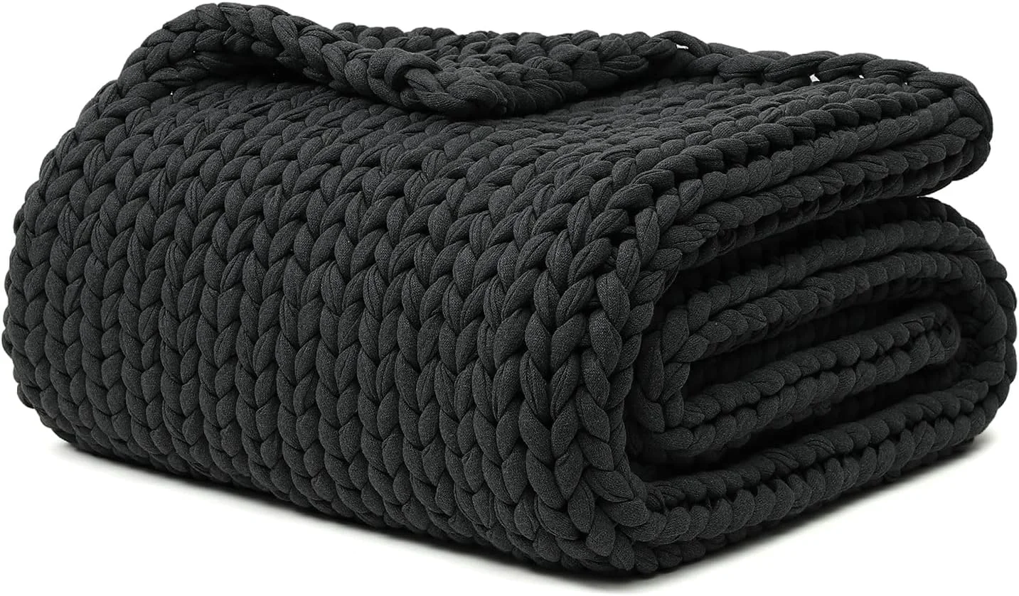 Exceptional YnM Cotton Weighted Blanket Handmade Chunky Knitted Throw No fillers Safe