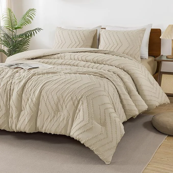 Fine Crafted Andency Light Khaki California King Comforter Set Boho Cal King Soft Warm Exclusive