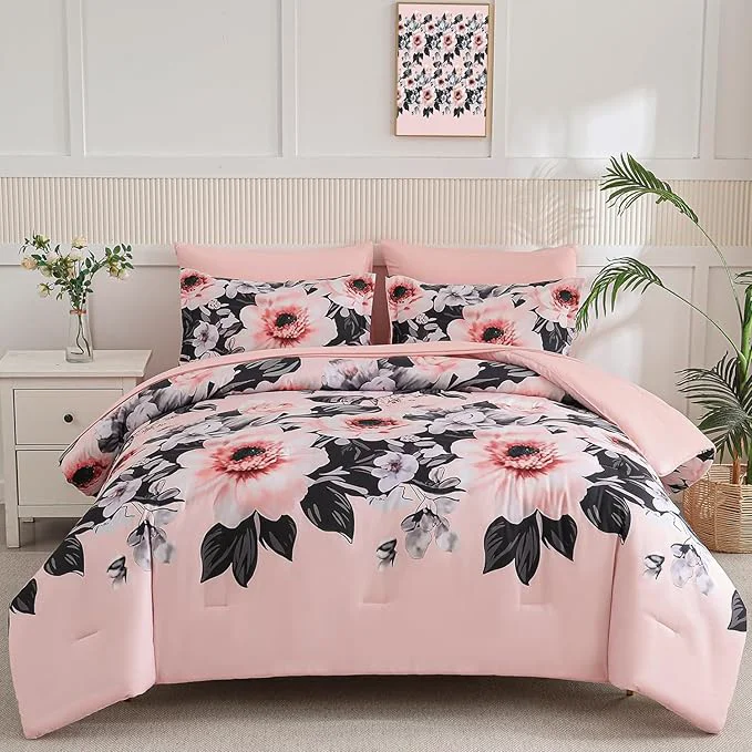 Premium Material Yogeneg Queen Comforter Set 7 Piece Bed in a Bag Soft Microfiber Comforter Exclusive