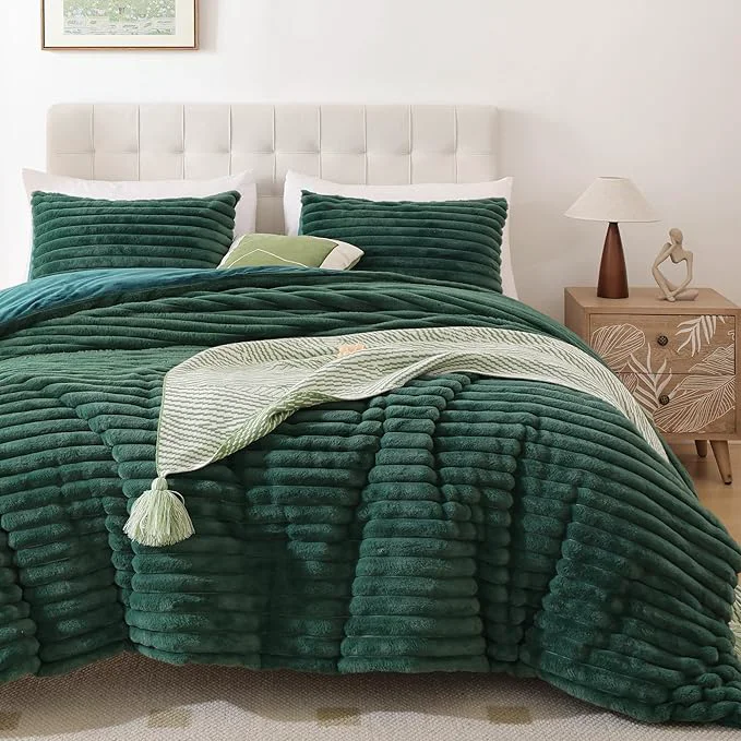 Reusable Smoofy Fluffy King Size Comforter Set 3 Pieces Durable
