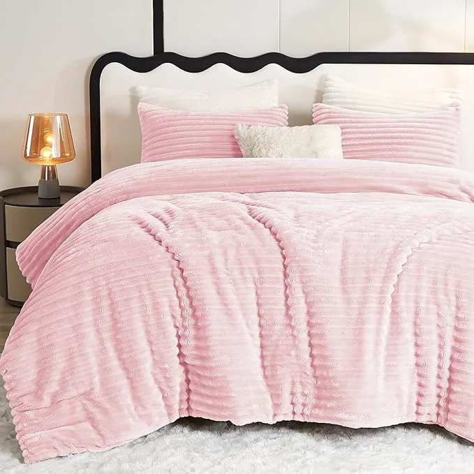 Lightweight CozyLux Fluffy King Size Comforter Set Relaxed