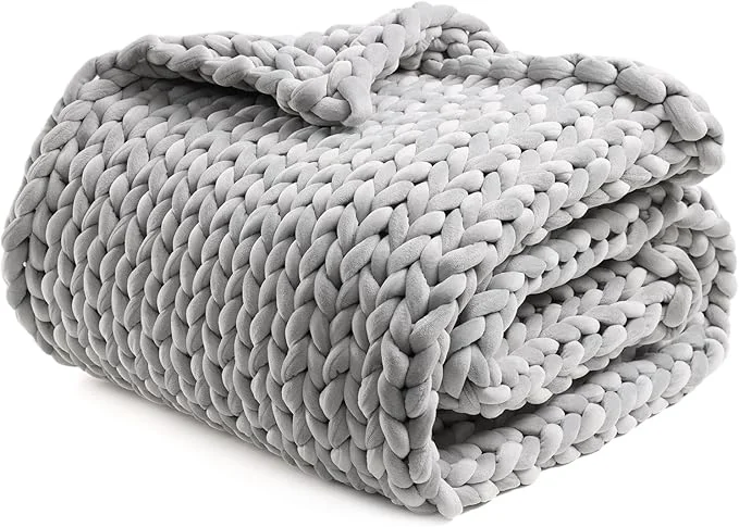 Smooth YnM Velvet Weighted Blanket Handmade Chunky Knitted Design Soft and Cozy Fine Crafted