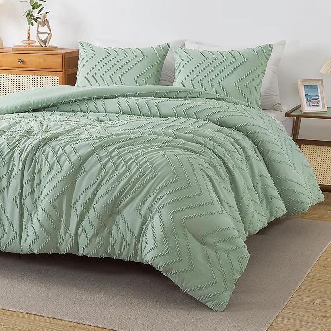 Clean Andency Sage Green King Comforter Set Boho Soft Fluffy Warm Lightweight Practical