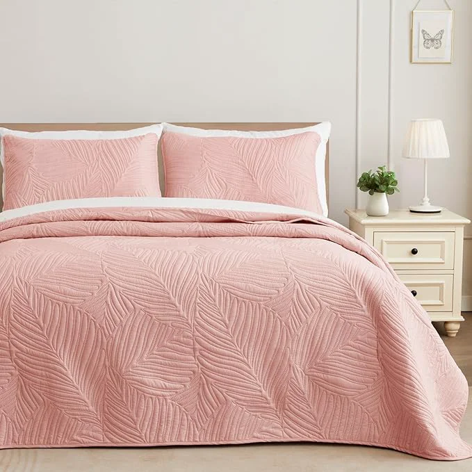 Exclusive Exclusivo Mezcla Queen Quilt Bedding Set Lightweight Blush Pink Quilts Queen Quality