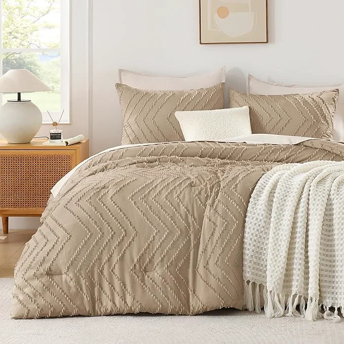 Carefully Designed Andency Taupe Twin Twin XL Comforter Set Twin Bed Comforter Elegant
