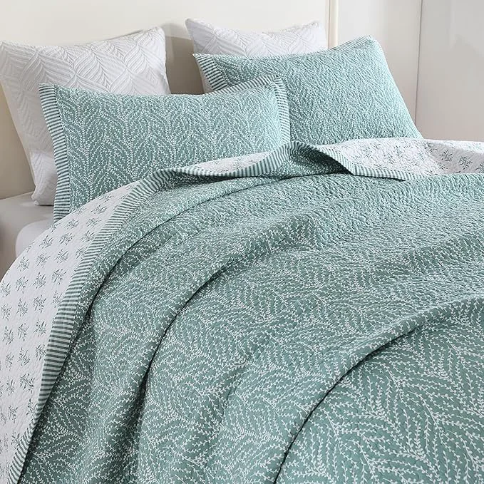 Luxury SahSahCasa Quilt Set Queen Size Cotton Quilt Bedding Set Bedspread Effective