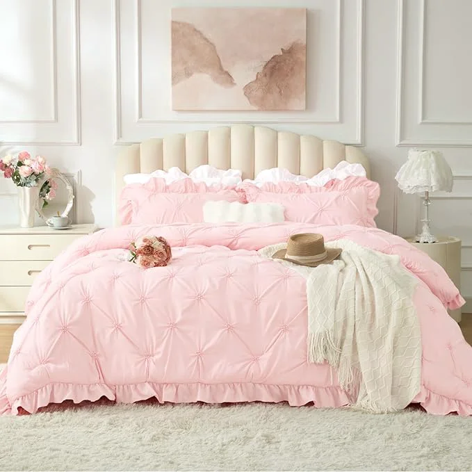 User-Friendly BEDELITE Baby Pink Twin Comforter Set Sophisticated