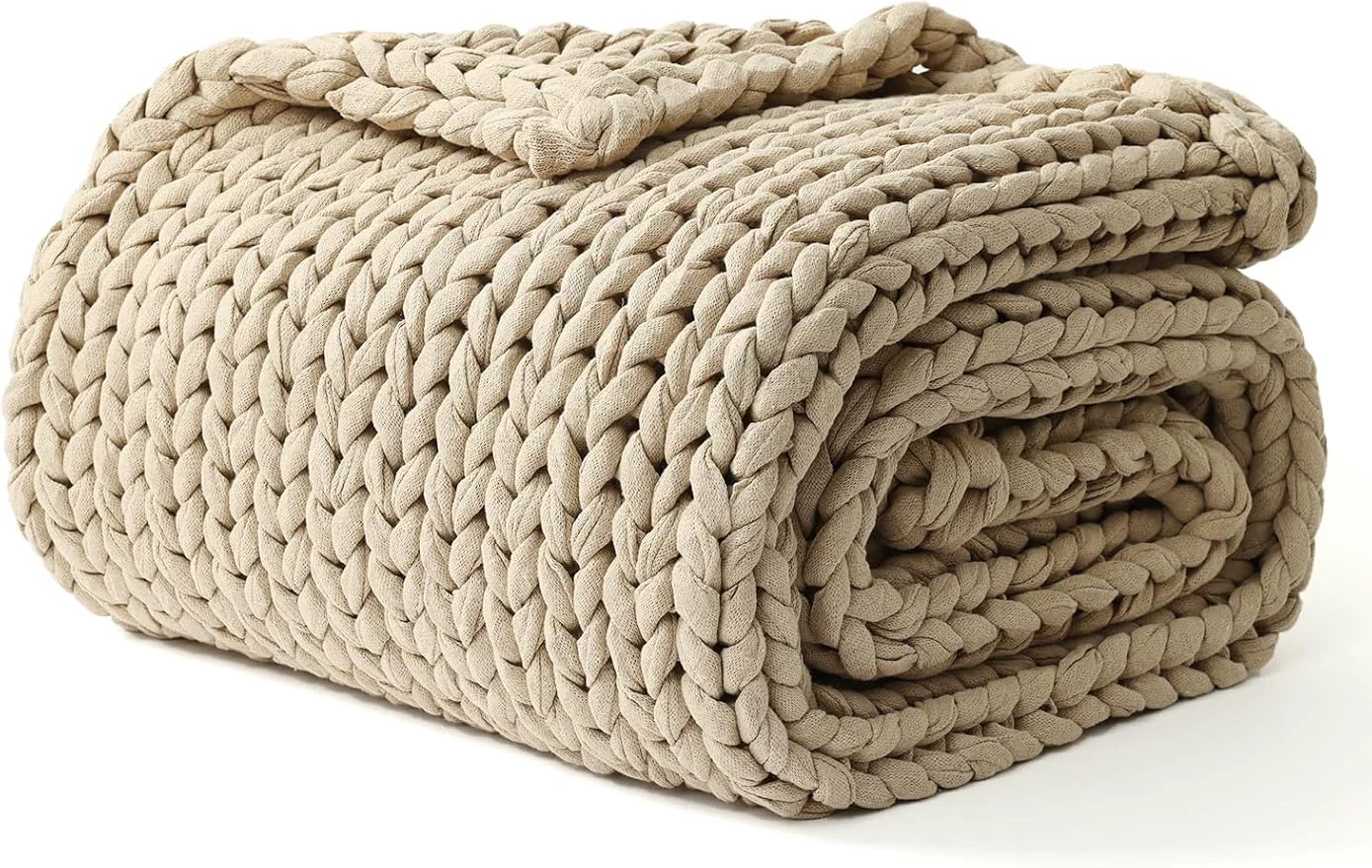 Prestigious YnM Cotton Weighted Blanket Handmade Chunky Knitted Design Soft and Cozy Superior