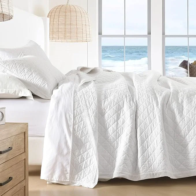 Green SahSahCasa Quilt Set King Size Cotton Quilt Bedding Set Bedspread Durable
