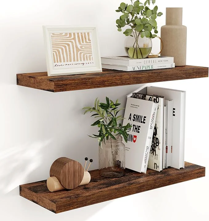 Artisan 32 Inch Floating Shelves Wall-Mounted Bathroom Shelves Set of 2 9.3 Inch Deep Safe