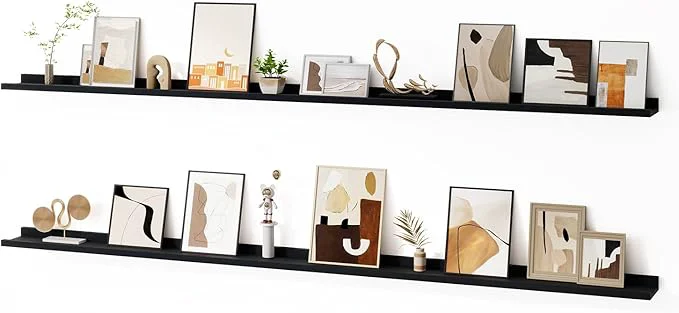 Fast Floating Picture Ledge Shelves for Wall Set of 2 84 Inches Picture Ledge Shelf Premium