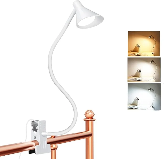 Enhanced Clip on Light USB Reading Light Eye Care Dimmable Reading Lamp Flexible Goose Organic