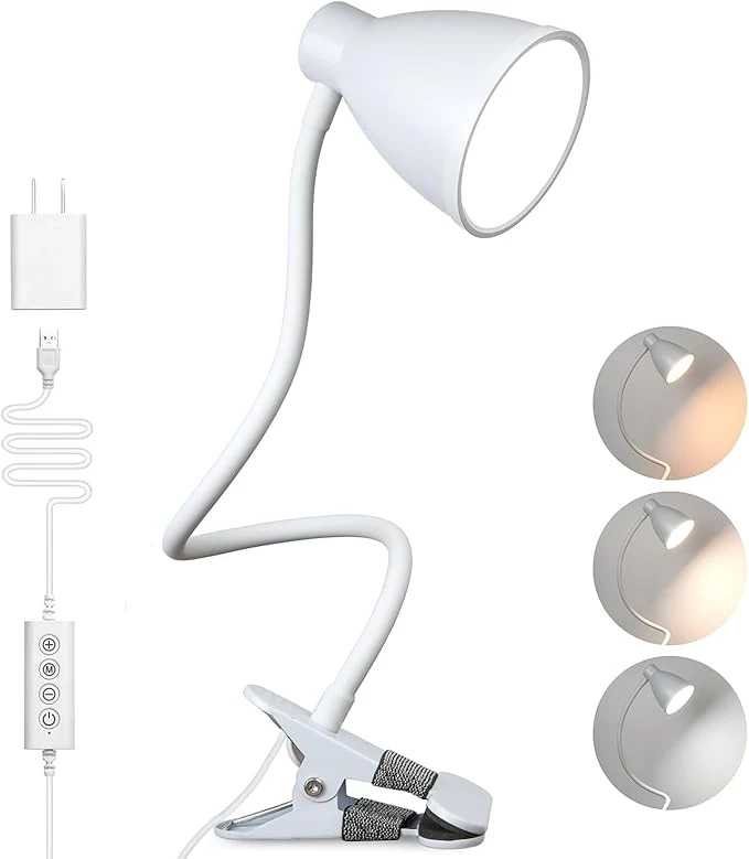 Breathable BOHON Clamp Lamp Reading Light 5 Color Modes 10 Brightness Dimmer Bedside Lamp Expertly Made