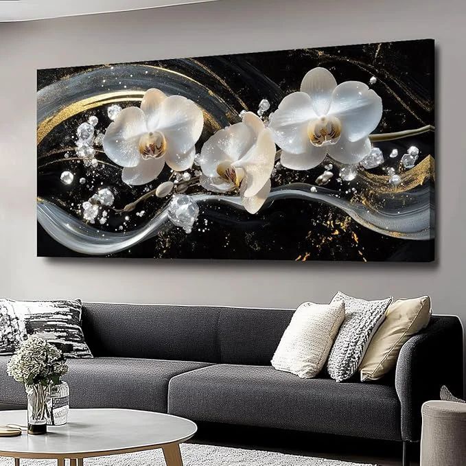 Lightweight White Orchid Canvas Wall Art Trendy