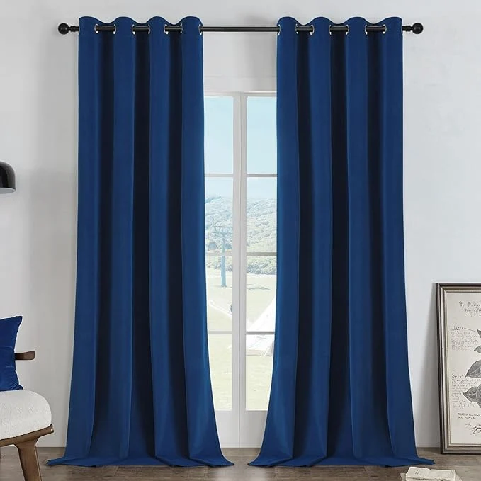 High-Grade Joydeco Royal Blue Blackout Curtains 84 Inch 2 Panels Luxury Thermal Premium Material