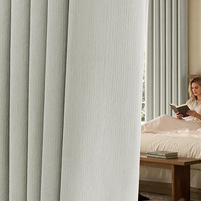 Trusted jinchan Chenille Blackout Curtains 96 Inches Long 2 Panels Light Grey Thermal Innovative