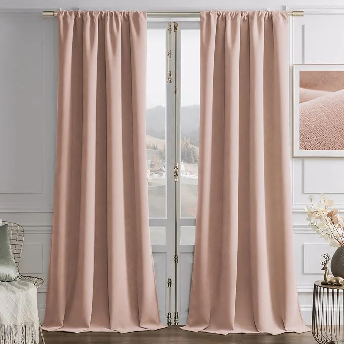 Certified Joydeco Candy Pink Velvet Curtains 108 Inches 2 Panels Luxury Thermal Carefully Designed
