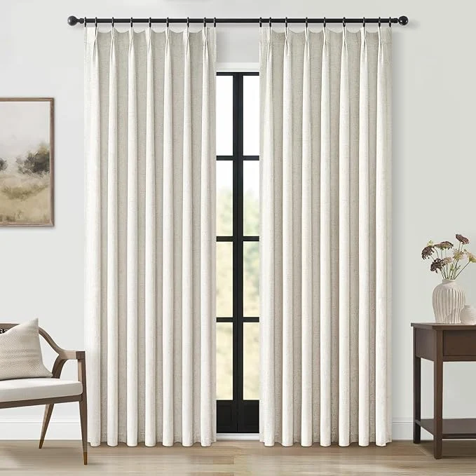 Excellent Topfinel 92 Inch Long Black Out Custom Drapery Panels Double Pinch Pleated Recyclable