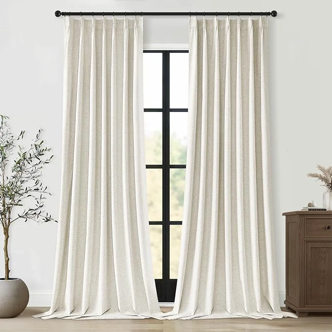 Dependable Topfinel Extra Long Total Blackout Linen Curtains 108 Inches Long Fine