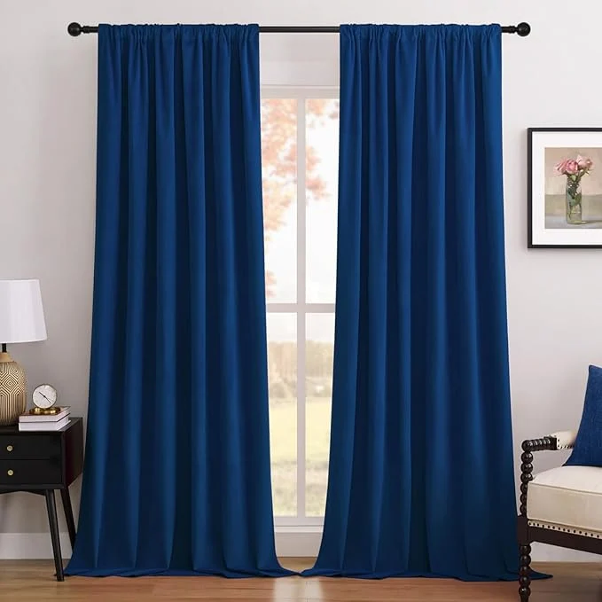 Practical Joydeco Royal Blue Blackout Curtains 72 Inch 2 Panels Luxury Thermal Verified