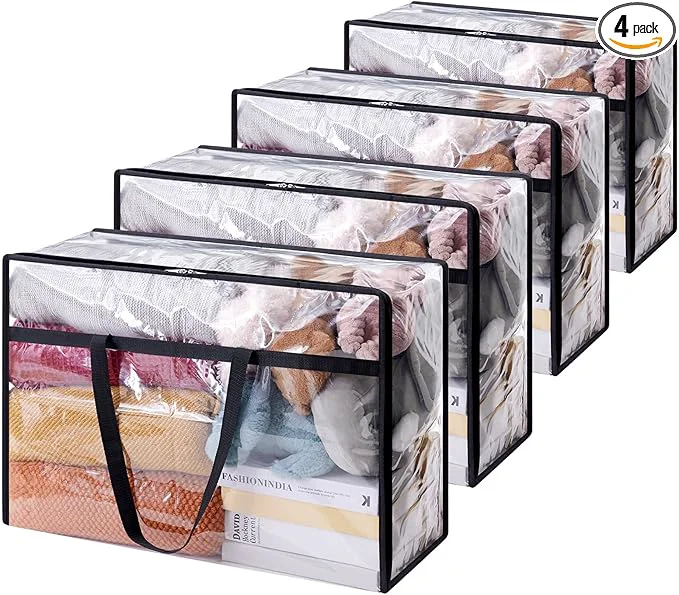 Superior Lifewit 4 Pack Clear Clothes Storage Bags 60L Plastic Blanket Storage Bag Modern