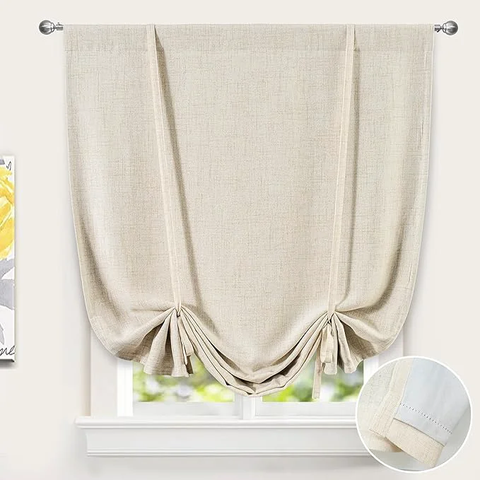 Casual DriftAway Double Layer Linen Blackout Tie Up Curtains Thermal Insulated Fully Original