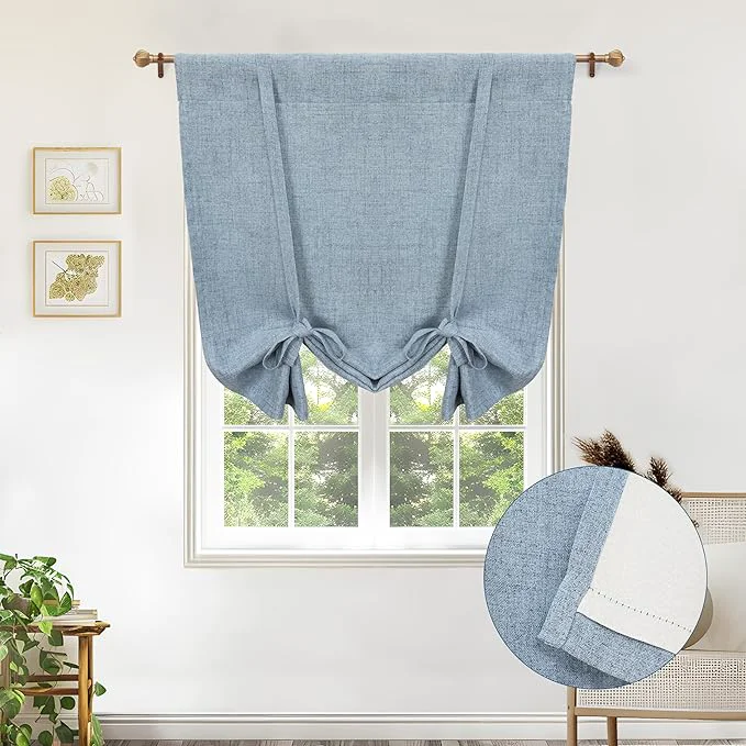 Prestigious DriftAway Double Layer Linen Blackout Tie Up Curtains Thermal Insulated Fully Contemporary