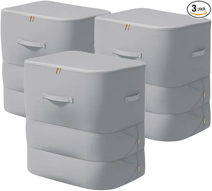 Relaxed Ultra Space Saving Self Compression Organizer 3-Layer Zipper Large Capacity Superior