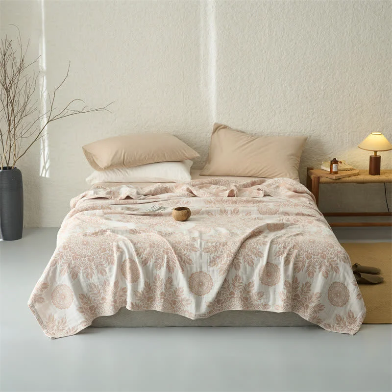 Convenient Ownkoti Vintage Floral Cotton Muslin Blanket Quilt Elegant
