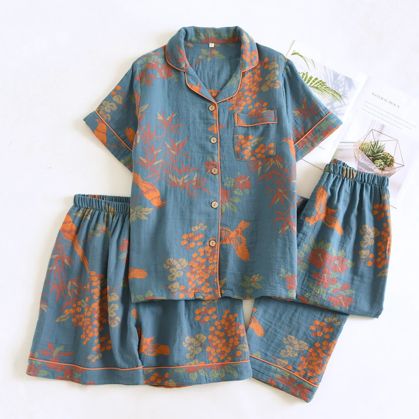 Effective Ownkoti Vintage Bird Floral Cotton Loungewear Set Proven
