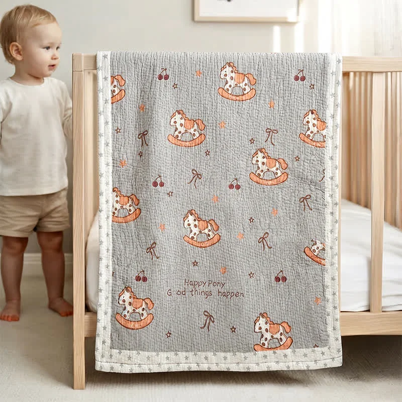Effective Ownkoti Happy Pony Lyocell Cooling Quilted Baby Blanket Easy-to-Use