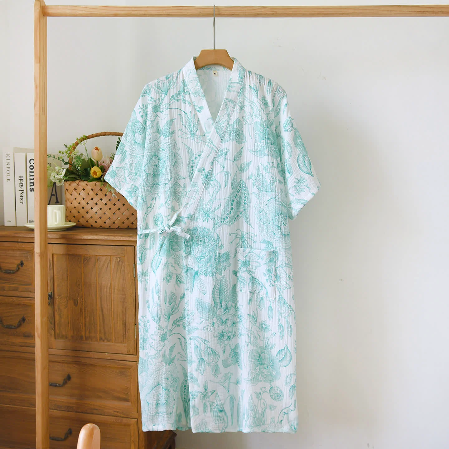 Unique Ownkoti Peony Double-layer Cotton Gauze Kimono Nightdress Authentic