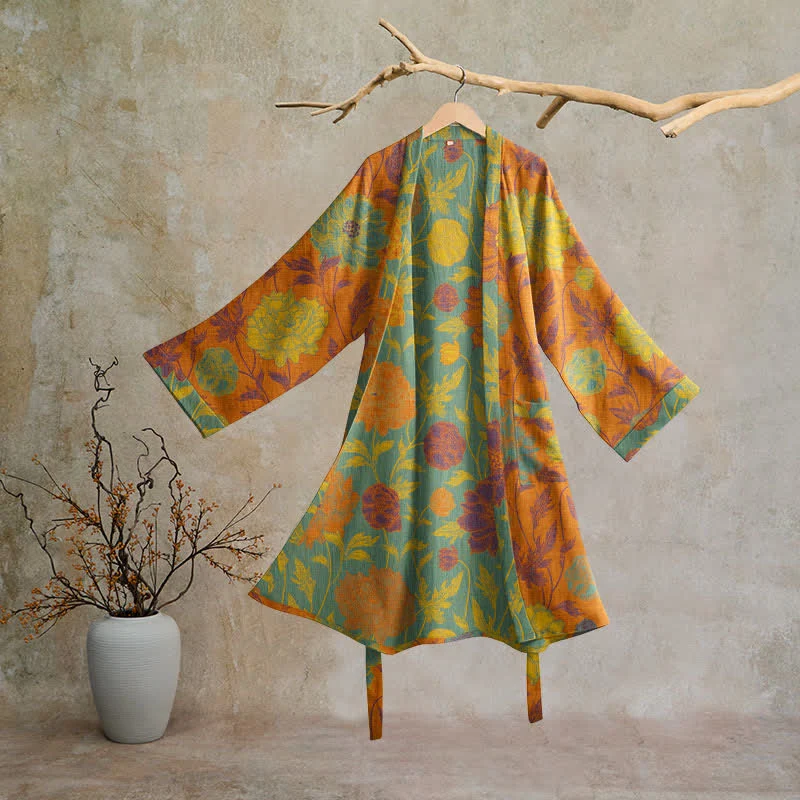 High-Quality Ownkoti Vintage Floral Cotton Robe Flexible