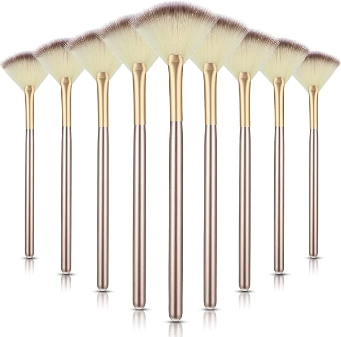 Practical 9 Pieces Facial Fan Mask Brushes Soft Facial Applicator Brushes Tools Premium Material
