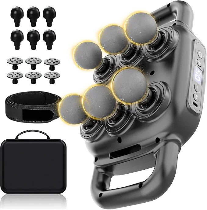 Reusable UFFAE Six Head Massage Gun 50 Intensity Levels 9 Massage Modes Equipped Certified