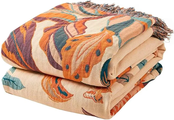 World-Class Boho Throw Blanket for Bed Cotton Soft Rustic Quilt Fall Blanket 80 quot 90 quot Floral Printed Farmhouse Decor Bed Blankets All Season Rustic Reversible Bohemian Throw Quilt Efficient