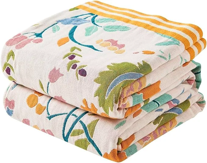 Fast Boho Throw Blanket for Bed Cotton Soft Rustic Quilt Fall Blanket 90 quot x98 quot Floral Printed Farmhouse Decor Bed Blankets All Season Rustic Reversible Bohemian Throw Quilt Outstanding