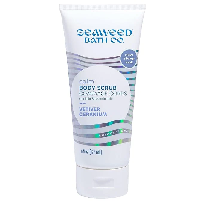 Original Seaweed Bath Co. Calm Body Scrub Vetiver Geranium Scent 6 Ounce Sustainably Authentic