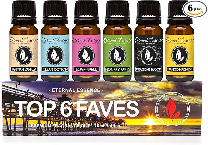 Expertly Made Top 6 Faves – Set of 6 Premium Fragrance Oils – Love Spell Tahitian Vanilla Minimalist
